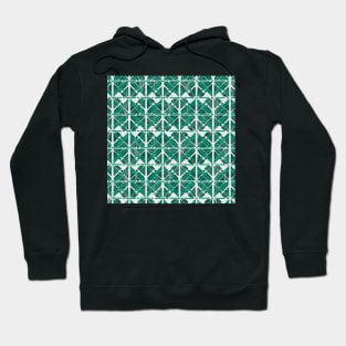 Abstract Tropical Tiles in Green Hoodie